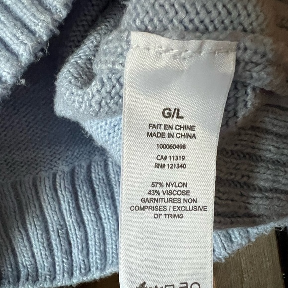 Garage Light Blue cropped Women's Sweater - Picture 3 of 3